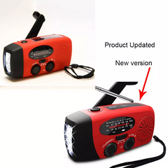 Emergency  Radio Crank Solar Hand Weather 1000mAh Power Bank Charger Flash Light