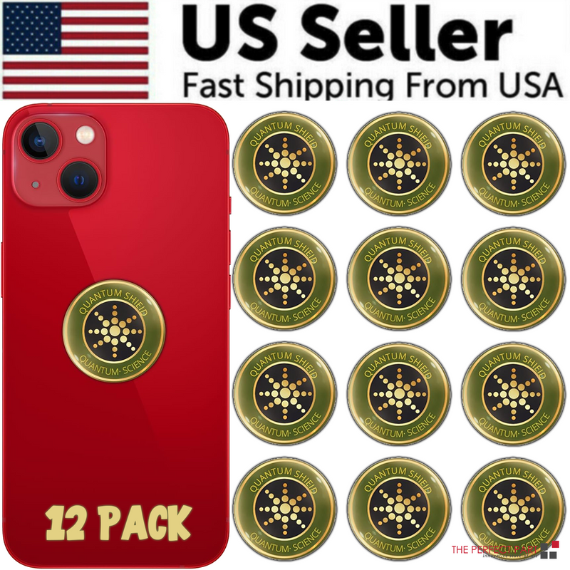 Quantum Anti Radiation Shield 5G EMF Protection - Phones Laptops - 12 Stickers